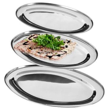 Excellent Houseware Ovalni čelični pladanj 3 kom.
