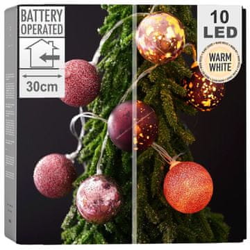 Lampe u obliku kugle 10 LED ljubičastih 4 cm