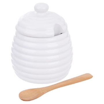 Orion Posuda za med sa žlicom, porculan, WHITELINE, 340 ml