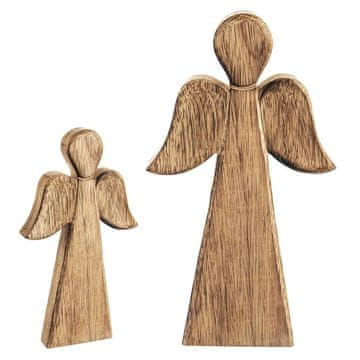 Artemis Drvena figurica anđela Anđeo Dekorativna Ornamentalna Stojeća Figura 24 cm