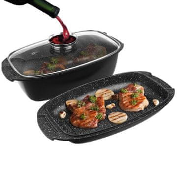 Orion Granitna pekača s poklopcem 3u1 GRANDE 5 l, 39x22 cm