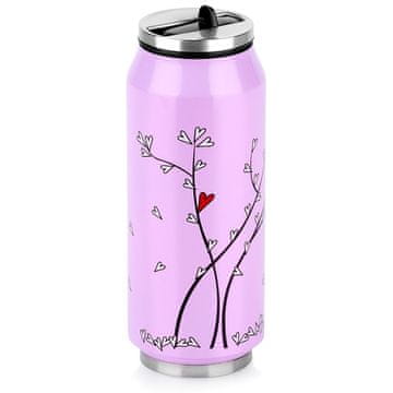 Orion Termo šalica u limenci roza SRCE 400 ml