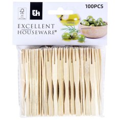Excellent Houseware Bambusove vilice za grickalice 100 kom.