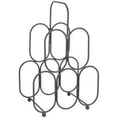 HOMESTYLING Crni metalni stalak za vino, 5 boca, 27x40,5 cm