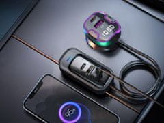 Verkgroup Auto FM odašiljač i Bluetooth punjač 3x USB 12-24V LED RGB