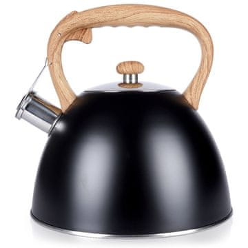 Vilde Kuhalo za vodu sa zviždanjem, čelik, crna, 3 l