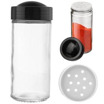 Orion Posuda za začine s cjediljkom, staklo, CRNA, 100 ml