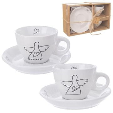 Orion Bijela keramička šalica s tanjurićem za espresso 90 ml 2 kom.