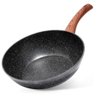 Vilde Granitna wok tava BLACK&WOOD 28 cm