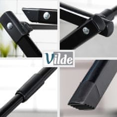 Vilde Crni metalni vertikalni stalak za rublje s mogućnošću izvlačenja 44,5-75x37,5x105 cm