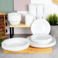 Artemis 6x Veliki duboki tanjuri za juhu, set bijelih tanjura