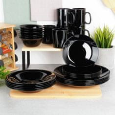 Artemis 6x Veliki duboki tanjuri za juhu, set crnih tanjura