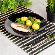 Artemis 6x Veliki ravni tanjur za večeru za set crnih tanjura