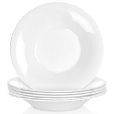 Artemis 6x Veliki duboki tanjuri za juhu, set bijelih tanjura