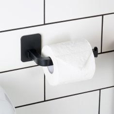 Artemis Držač za toaletni papir, zidni, samoljepljivi, kupaonski, crni