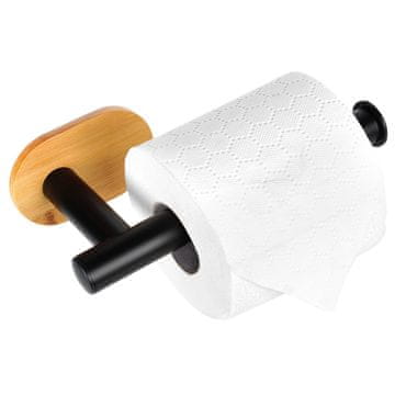 Vilde Držač za toaletni papir od crnog bambusa i čelika 17 cm