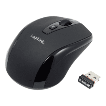 LogiLink | 2.4Gh bežični mini miš s automatskim povezivanjem | Optički miš Funk 2.4 GHz | bežični | Crna