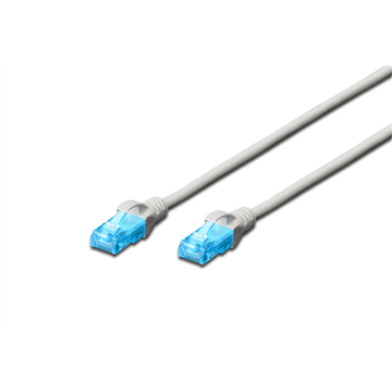 Digitus | CAT 5e | Patch kabel | Neoklopljena upletena parica (UTP) | Muški | RJ-45 | Muški | RJ-45 | Sivi | 3 m