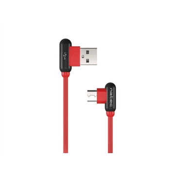 Natec | USB-C kabel | Muški | 4-pinski USB tip A | Muški | Crni | Crveni | 24-pinski USB-C | 1 m