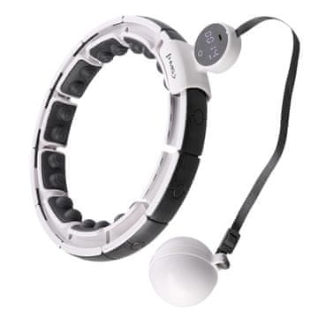 HMS HHM16 hula hoop bijeli s magnetima i utezima + HMS brojač