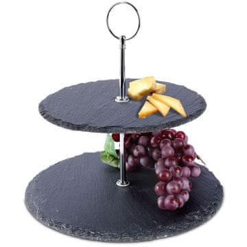 Excellent Houseware Kameni pladanj, 2-katni, 23 cm