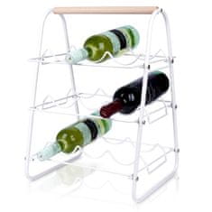 Excellent Houseware Metalni stalak za vino bijeli, 9 boca, 33x29x46 cm