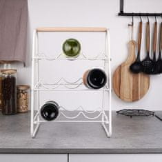 Excellent Houseware Metalni stalak za vino bijeli, 9 boca, 33x29x46 cm