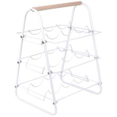 Excellent Houseware Metalni stalak za vino bijeli, 9 boca, 33x29x46 cm