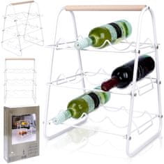 Excellent Houseware Metalni stalak za vino bijeli, 9 boca, 33x29x46 cm