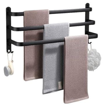 Vilde Crni aluminijski držač za ručnike 40 cm