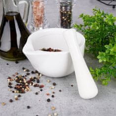 Excellent Houseware Bijeli porculanski mužar za začine