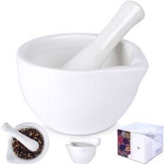 Excellent Houseware Bijeli porculanski mužar za začine