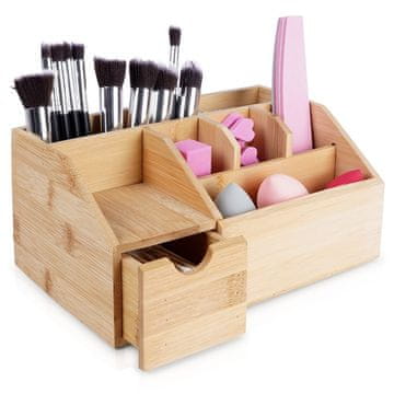 Eleganza Organizator za šminku od bambusa 24x15x11 cm