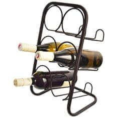Orion Crni metalni stalak za vino za 6 boca 22,5x39 cm