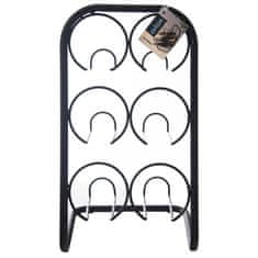 Orion Crni metalni stalak za vino za 6 boca 22,5x39 cm