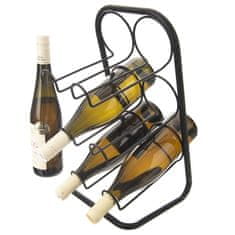 Orion Crni metalni stalak za vino za 6 boca 22,5x39 cm
