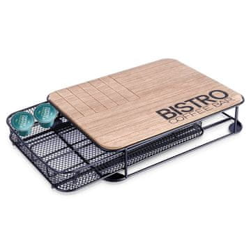 Vilde Organizator za kapsule kave, metalni, crni, BISTRO, 30,5x24x6,5 cm