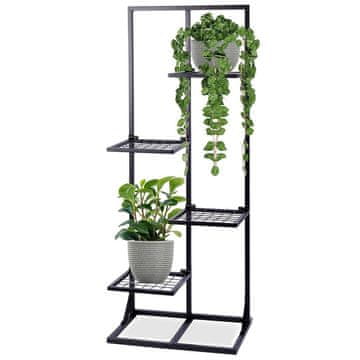 Vilde Crni metalni stalak za cvijeće, 4-slojni, 102 cm