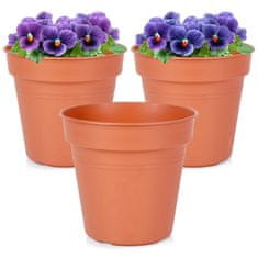 Artemis 3x Smeđe plastične vrtne posude za biljke, cvijeće, začinsko bilje 15x14 cm