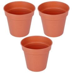 Artemis 3x Smeđe plastične vrtne posude za biljke, cvijeće, začinsko bilje 15x14 cm