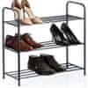 Vilde Crni metalni stalak za cipele s 3 razine 63x28x60 cm