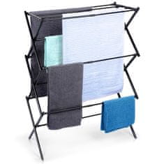 Vilde Crni metalni vertikalni stalak za rublje s mogućnošću izvlačenja 44,5-75x37,5x105 cm