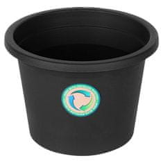Artemis Vrtna posuda, okrugla plastična posuda za vanjsku upotrebu, crna, 27,5 x 19,5 cm