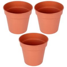 Artemis 3x Smeđa plastična vrtna posuda za biljke, cvijeće, začinsko bilje 17x15,5 cm