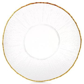 Vilde Plitki stakleni tanjur za večeru, zlatni, 28 cm