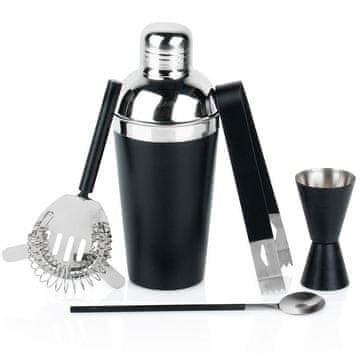 Excellent Houseware Barski set sa šejkerom, čelik, crni, 5 dijelova.