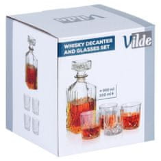 Vilde Dekanter i čaše za viski, staklene 900 ml + 4x300 ml 5 kom.