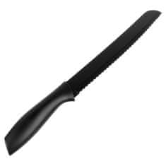 Artemis Nazubljeni čelični kuhinjski nož za rezanje kruha, crni, 32 cm