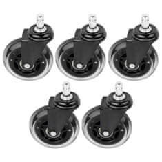 Artemis 5x Silikonski gumeni okretni kotačići za uredske stolice 11 mm