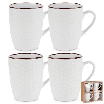 Vilde Bijele keramičke šalice 400 ml 4 kom.